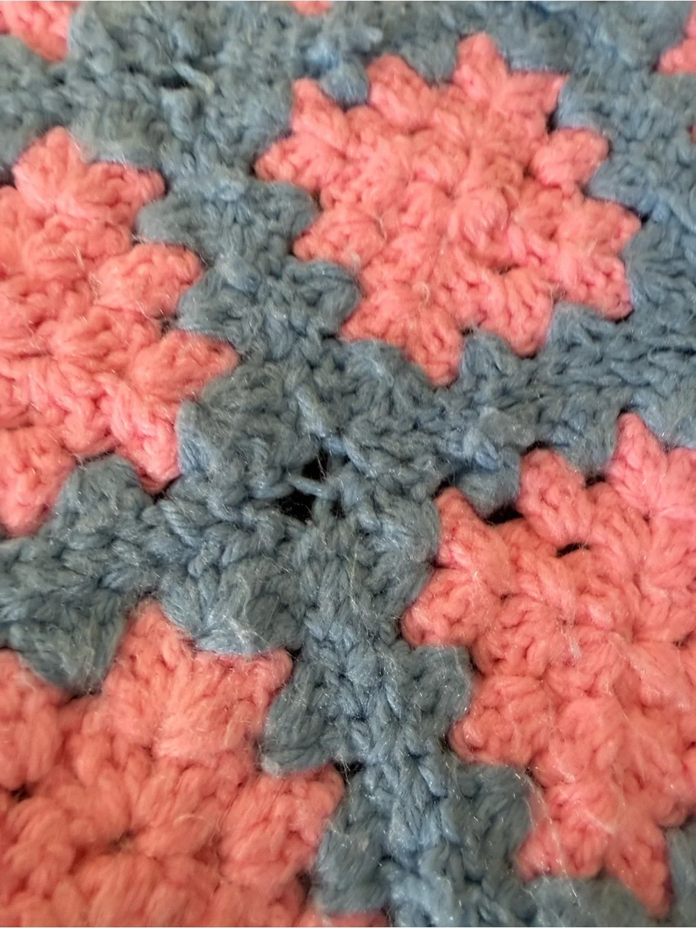 Handmade Crochet Granny Square Throw Blanket